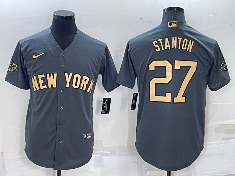 Men New York Yankees 27 Stanton Grey 2022 All Star Nike MLB Jerseys